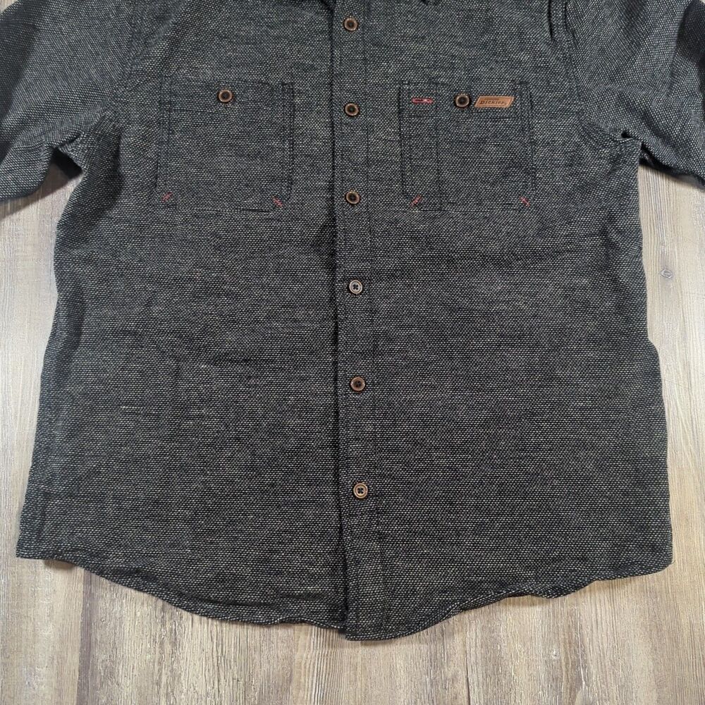Genuine Dickies Shirt Mens Size Medium Heavyweight Tweed Grey Long Sleeve - Picture 2 of 15